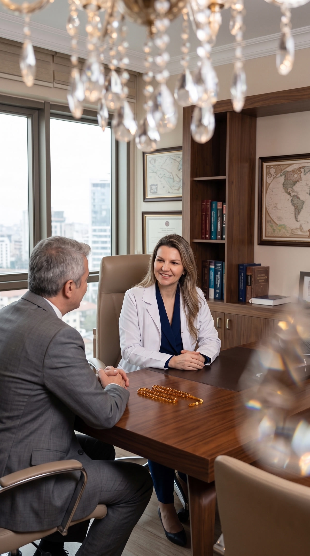 Luxurious urgent care waiting room with contemporary design elements